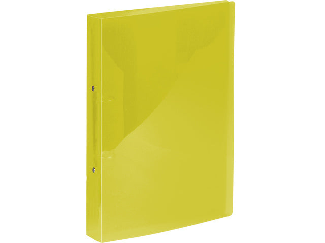 Ringband Kangaro 25 mm 2-ringen, A4 formaat. Vervaardigd van PP. Transparant geel