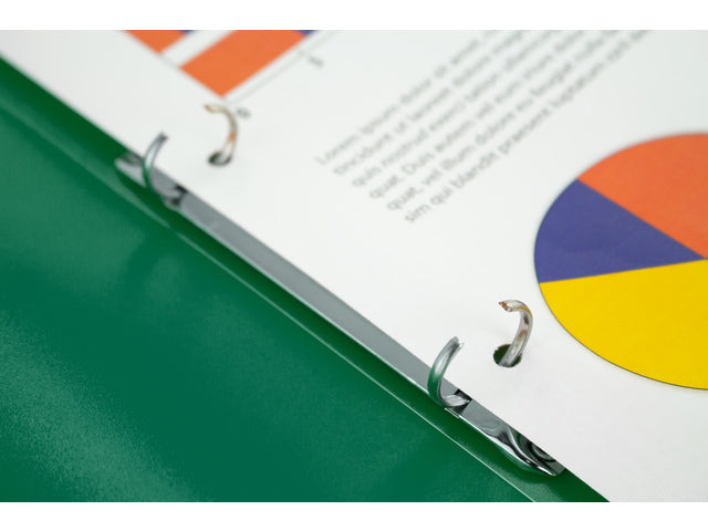 Ringband Kangaro 16 mm 2-ringen, A4 formaat. Vervaardigd van PP. Transparant groen