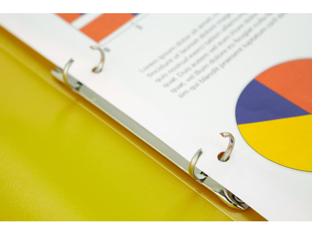 Ringband Kangaro 16 mm 2-ringen, A4 formaat. Vervaardigd van PP. Transparant geel