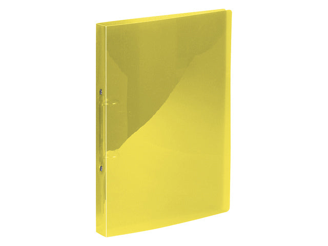 Ringband Kangaro 16 mm 2-ringen, A4 formaat. Vervaardigd van PP. Transparant geel