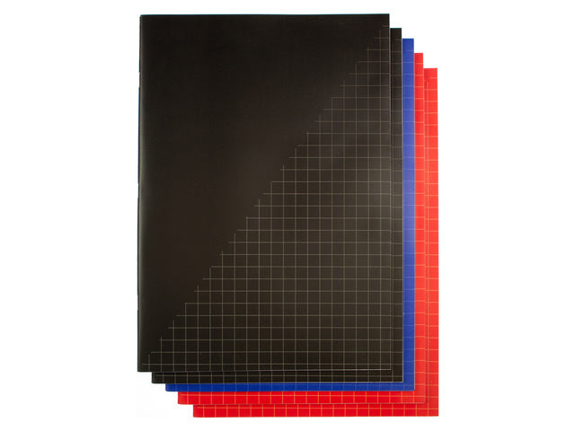 Schrift A4 80 pagina geruit 10mm, krimp à 5 stuks