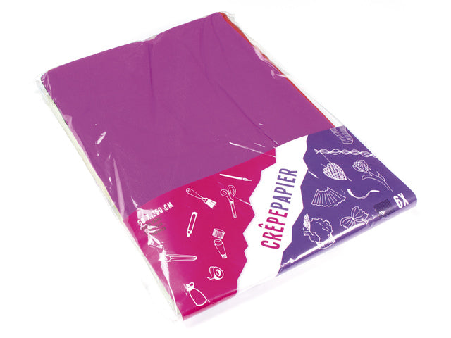 Känguru-Krepppapier A4 50x250cm, 6 Velt in 6 verschiedenen Farben.