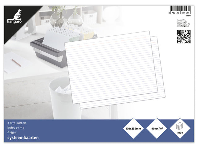 Systeemkaart Kangaro 170x235mm lijn 190 gram pak a 100 vel
