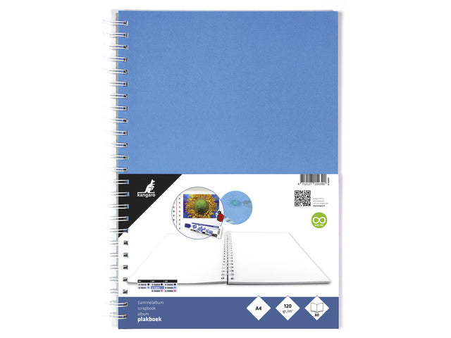 Plakboek Kangaro A4+ 120 grams 40 vel, voorkant blauw