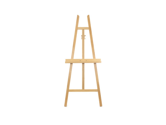 Atelier ezel Kangro voor doeken van 4,9 cm dik. Beukenhout. Dienblad 56x5cm. Ezel 61x151x90cm (b/h/d)