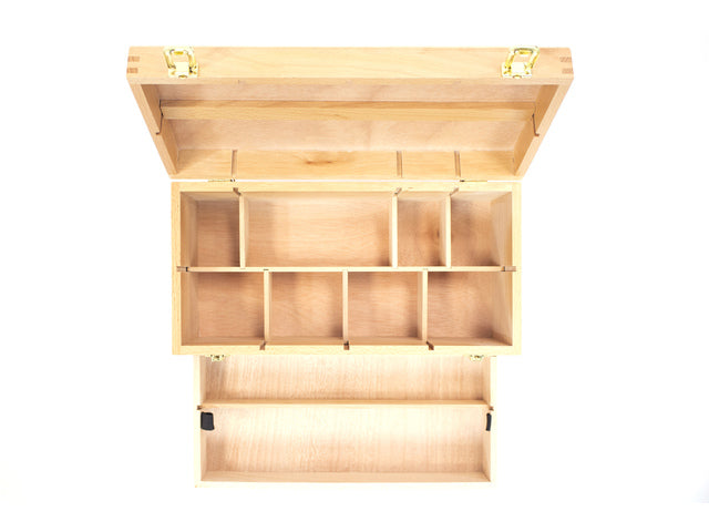 Schilderskist Kangaro met inzetbak en vakverdeling beukenhout