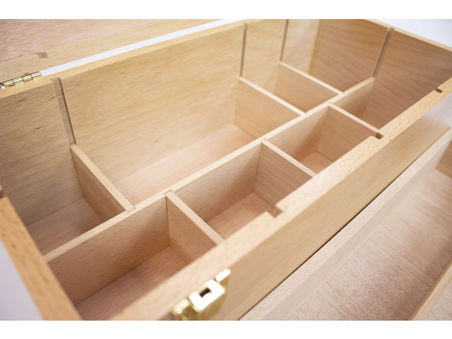 Schilderskist Kangaro met inzetbak en vakverdeling beukenhout