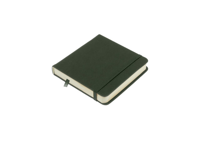Schetsboek Kangaro 12x12cm waldgrün PU HC 80 Vel 140gr Raumweiß mit Elastik und Flusen
