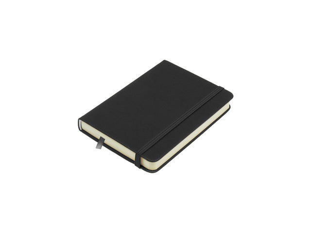 Schetsboek Kangaro A6 zwart PU hardcover 80 blad 140 grams roomwit papier met elastiek en lint