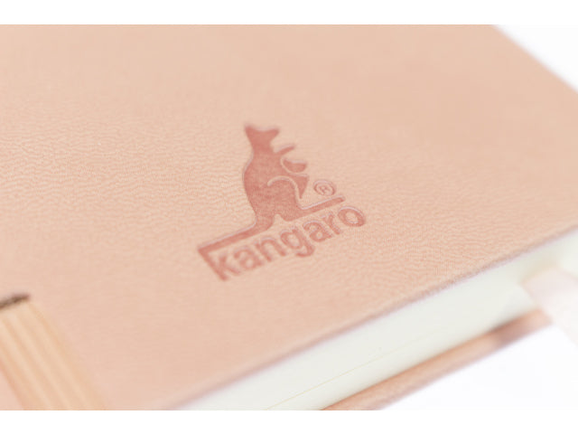 Schetsboek Kangaro A6 oud roze PU hardcover 80 blad 140 grams roomwit papier met elastiek en lint