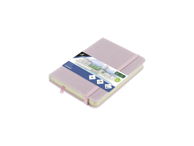 Schetsboek Kangaro A6 violet PU hardcover 80 blad 140 grams roomwit papier met elastiek en lint