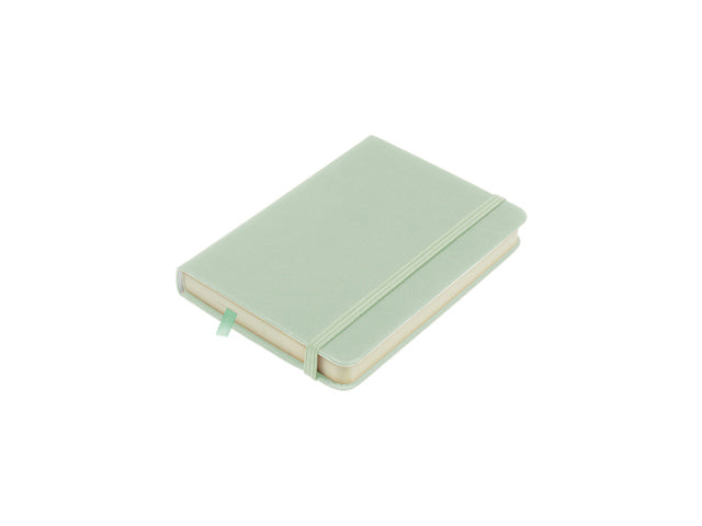 Schetsboek Kangaro A6 mint PU hardcover 80 blad 140 grams roomwit papier met elastiek en lint