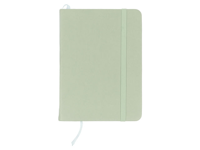 Schetsboek Kangaro A6 mint PU hardcover 80 blad 140 grams roomwit papier met elastiek en lint