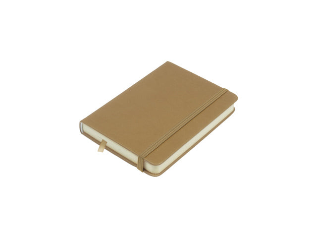 Schetsboek Kangaro A6 taupe PU HC 80 vel 140gr roomwit met elastiek en lint