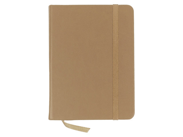 Schetsboek Kangaro A6 taupe PU HC 80 vel 140gr roomwit met elastiek en lint