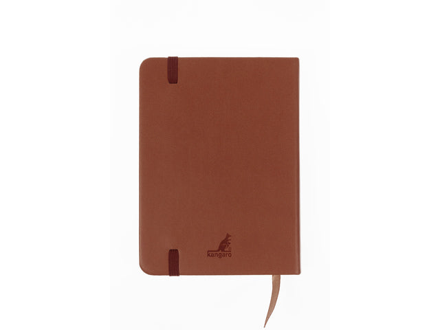 Schetsboek Kangaro A6 cognac PU HC 80 vel 140gr roomwit met elastiek en lint