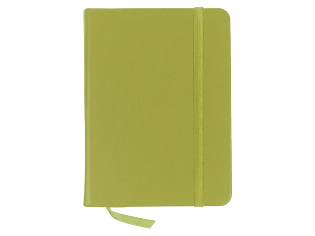 Schetsboek Kangaro A6 limoengroen PU HC 80 vel 140gr roomwit met elastiek en lint