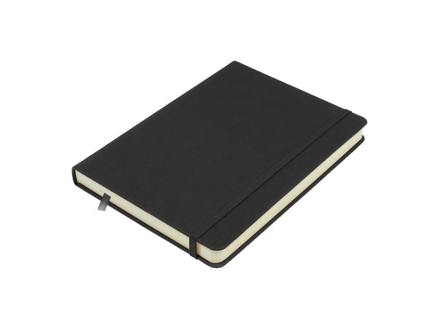 Schetsboek Kangaro A5 zwart PU HC 80 blad 140gr roomwit met elastiek en lint