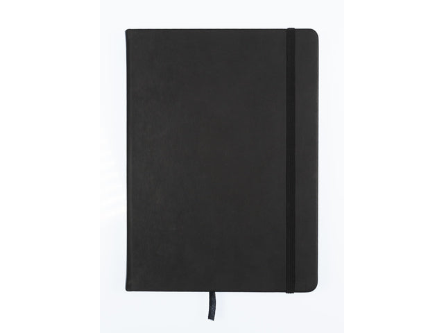 Schetsboek Kangaro A5 zwart PU HC 80 blad 140gr roomwit met elastiek en lint