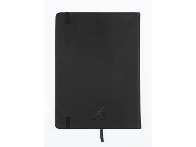 Schetsboek Kangaro A5 zwart PU HC 80 blad 140gr roomwit met elastiek en lint