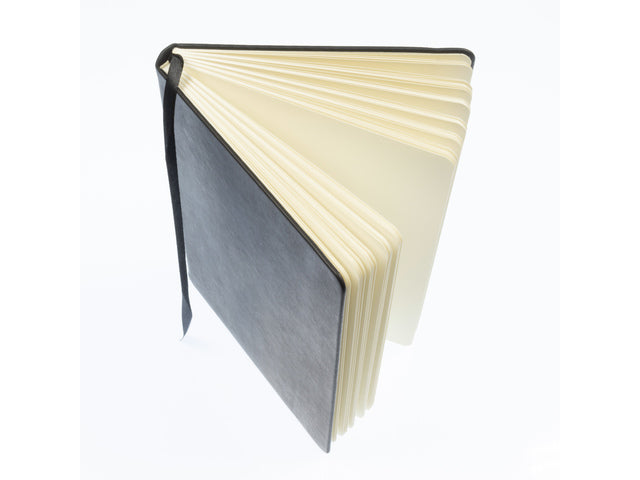 Schetsboek Kangaro A5 zwart PU HC 80 blad 140gr roomwit met elastiek en lint