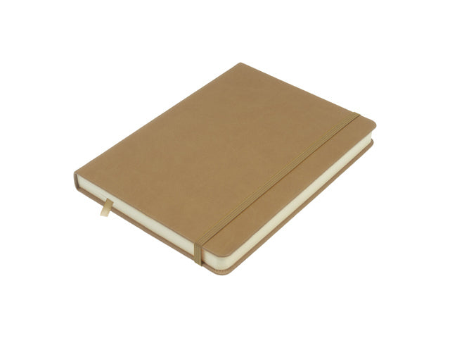 Schetsboek Kangaro A5 taupe PU HC 80 vel 140gr roomwit met elastiek en lint
