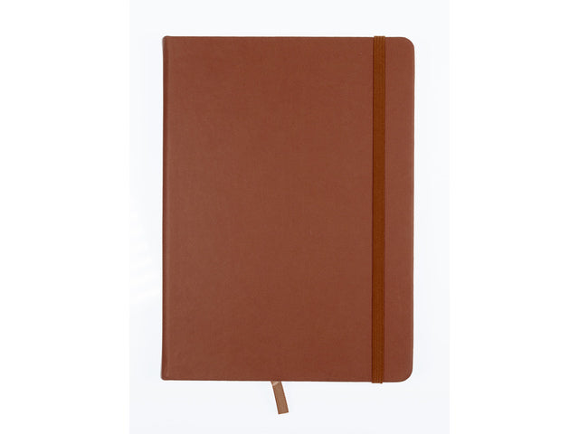 Schetsboek Kangaro A5 cognac PU HC 80 vel 140gr roomwit met elastiek en lint