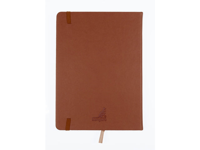 Schetsboek Kangaro A5 cognac PU HC 80 vel 140gr roomwit met elastiek en lint
