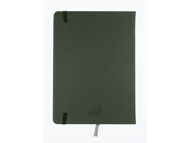 Schetsboek Kangaro A5 forest green PU HC 80 vel 140gr roomwit met elastiek en lint