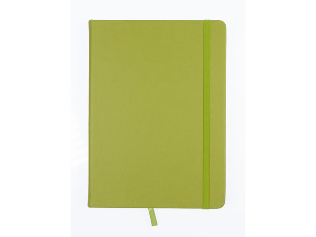 Schetsboek Kangaro A5 lime green PU HC 80 vel 140gr roomwit met elastiek en lint