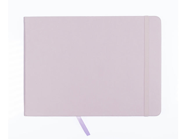 Schetsboek Kangaro A5 landscape violet PU HC 80 blad 140gr roomwit met elastiek en lint