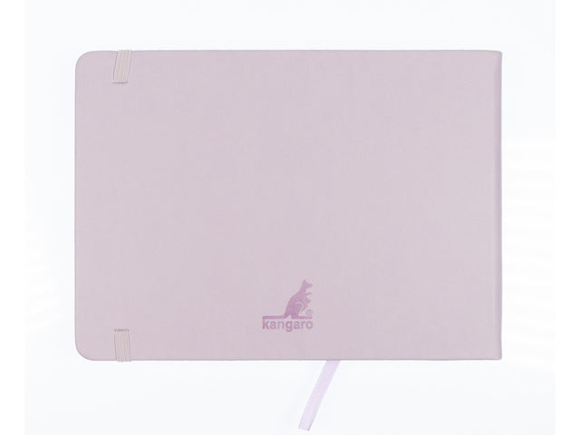 Schetsboek Kangaro A5 landscape violet PU HC 80 blad 140gr roomwit met elastiek en lint