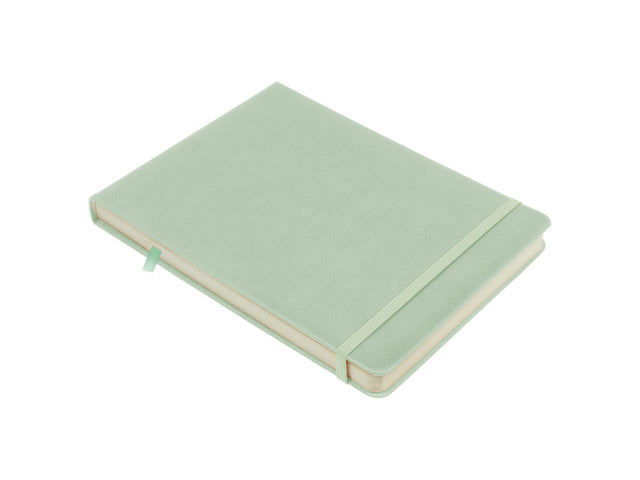 Schetsboek Kangaro A5 landscape mint PU HC 80 blad 140gr roomwit met elastiek en lint