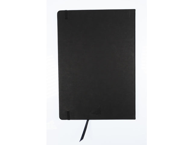 Schetsboek Kangaro A4 zwart PU HC 80 blad 140gr roomwit met elastiek en lint