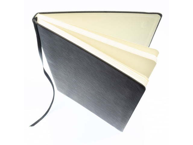 Schetsboek Kangaro A4 zwart PU HC 80 blad 140gr roomwit met elastiek en lint