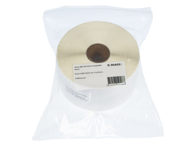 Etiket Kangaro 1 rol 51x25mm compatibel Zebra 880199-025D 2580 stuks op rol
