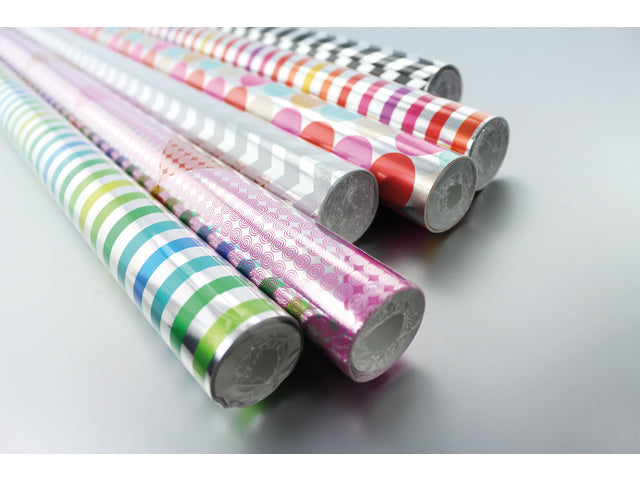 Cadeaupapier Kangaro metallic 1 rol van 70 x 200 cm. Assortiment.