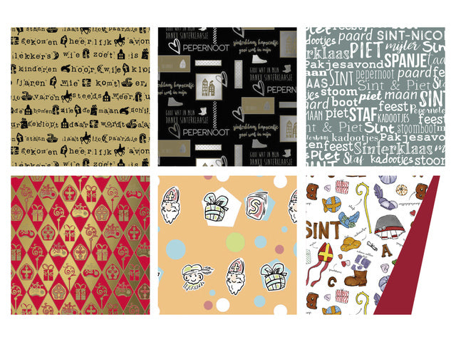 Geschenkpapier Kangaro Sint sortiert 70 x 200 cm, 60 Rollen