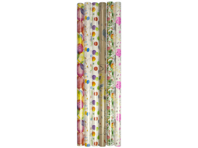 Cadeaupapier Kangaro soort dessins assorti, 70 x 200 cm