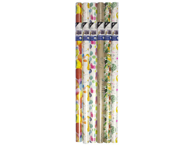 Cadeaupapier Kangaro soort dessins assorti, 70 x 200 cm