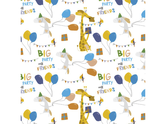 Cadeaupapier Kangaro soort dessins assorti, 70 x 200 cm