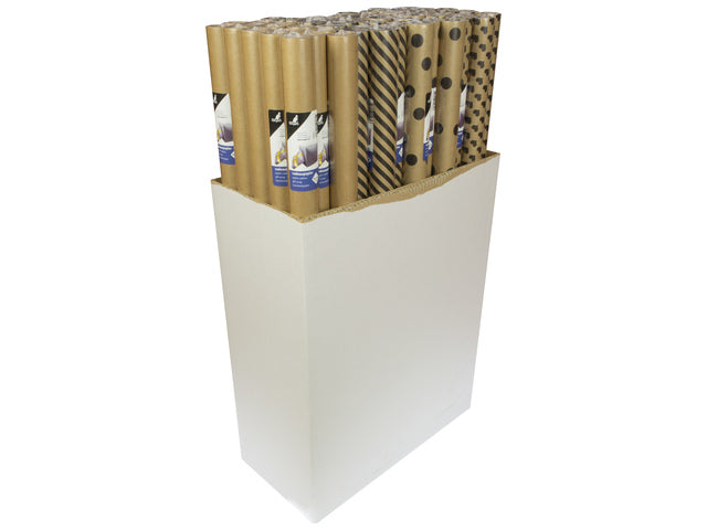 Geschenkpapier Kangaro Kraft, 4 Dessins sortiert, 70 x 200 cm, 60 Rollen.