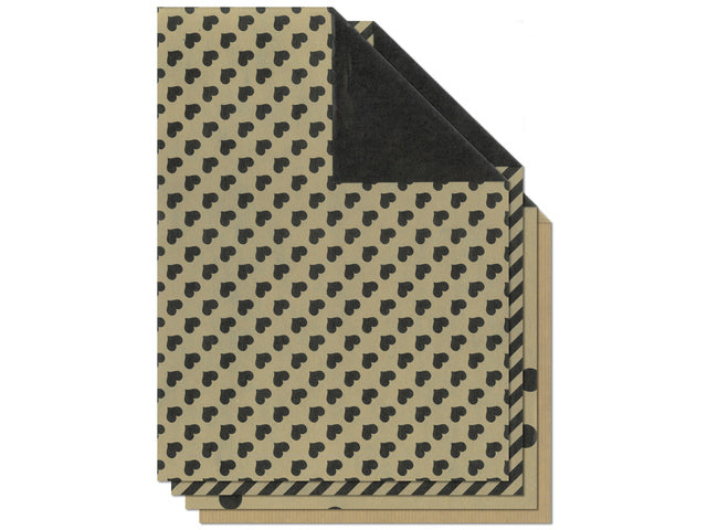 Geschenkpapier Kangaro Kraft, 4 Dessins sortiert, 70 x 200 cm, 60 Rollen.