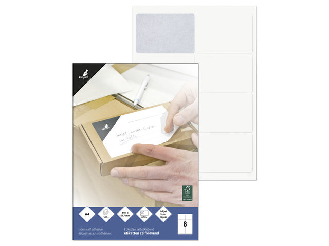 Etiket Kangaro ILK 99,1x67,7mm doos à 100 vel 8 etiketten per A4 vel