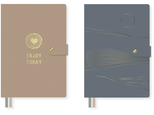 Notitieboek Soft Scenes A6 SC lijn PU krimp a 2 stuks assorti 80 gram FSC 160 pagina's