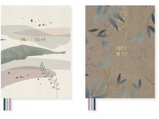 Dummyboek Soft Scenes HC A5 blanco krimp a 2stuks assorti met 3 leeslinten 80 gram FSC 192 pagina's