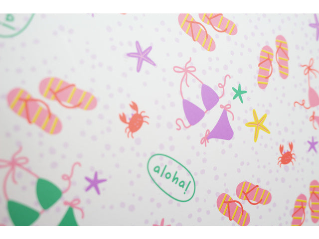 Schrift Beach Happy A4 lijn pak a 4 stuks assorti