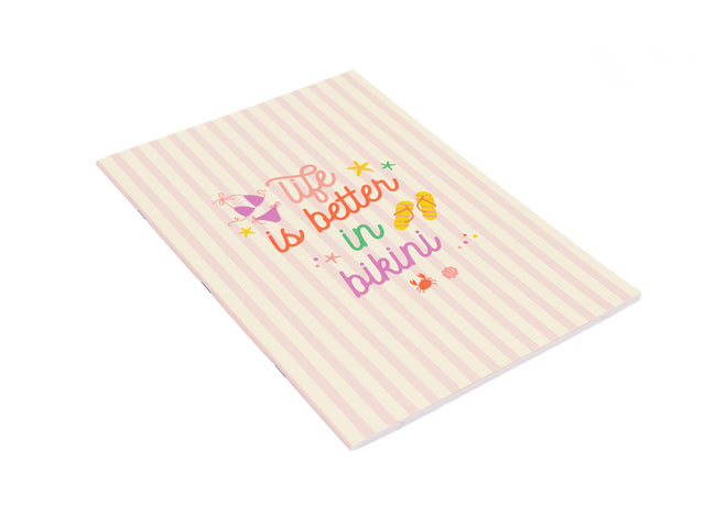 Schrift Beach Happy A4 lijn pak a 4 stuks assorti