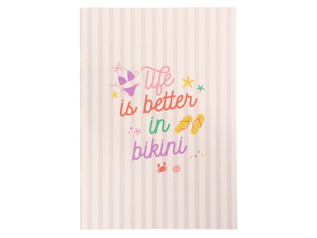 Schrift Beach Happy A4 lijn pak a 4 stuks assorti