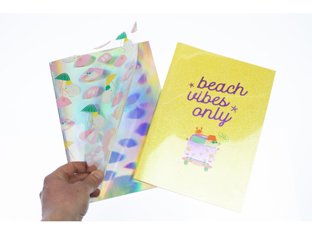 Schrift Beach Happy A4 lijn pak a 2 stuks assorti
